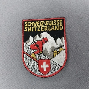 Schweiz-Suisse Switzerland Skier 2 3/4" Backpack Souvenir Tourist Ski Patch - Picture 1 of 2