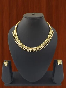 Conjunto de joyas de Bollywood de moda collar étnico chapado en oro joyería de boda - Imagen 1 de 4