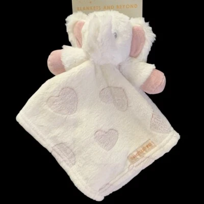 Mantas And & Beyond Peluche CORAZONES DE ELEFANTE Rosa Lovey Manta de Seguridad Nueva Foto 1 de 3