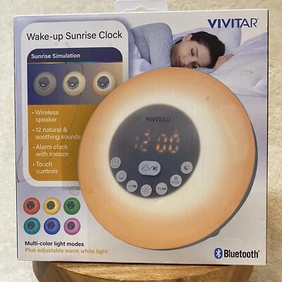 Vivitar Bluetooth Wake-Up Sunrise & Bedtime Clock Sound Machine New In Box - Image 1 of 4