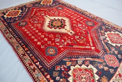 3x5 Vibrant Tribal Shiraaz Rug – Bold Geometric Medallions – Afghan Nomadic - Image 1 of 4