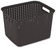 Sterilite 12736P06 Tall Weave Basket, Espresso - (6 Pack) - 15" x 12.25" x 9.38"
