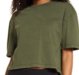 BP. Cool Girl Crop T-Shirt Olive Size Small - Picture 1 of 1