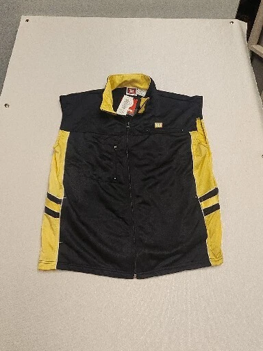 Vintage Wilson Black Yellow Snap Button Back Sport Vest Youth Kids XL 18/20 New - Image 1 of 4