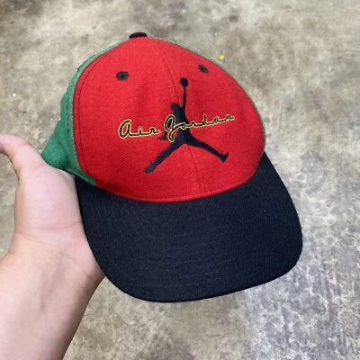 Vintage 90's Nike Air Jordan 23 Wool Blend Color Block Strapback Hat Cap Youth - Image 1 of 4