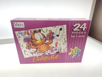 Nuevo 24 Piezas Garfield Fiesta 9x12" 2000 Vista Puzzle Nº 60124 Gato Cumpleaños F31 Foto 1 de 2