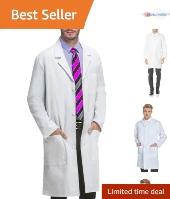 Lab Coat Unisex Cotton Polyester Long Sleeve Easy Care for Professionals - Image 1 of 4
