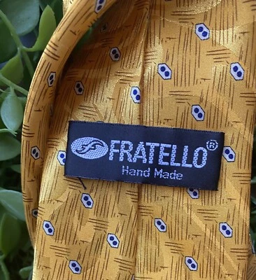 Corbata para hombre Fratello hecha a mano poliéster estampado geométrico Foto 1 de 4