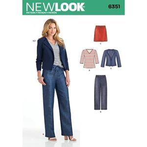 New Look SEWING PATTERN 6351 Misses' Trousers,Skirt,Jacket,Knit Top 10-22 - Picture 1 of 8