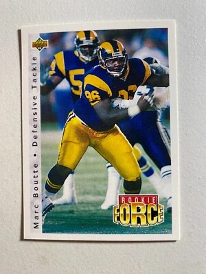 1992 UPPER DECK #403 MARC BOUTTE ROOKIE NM-MT NFL FOOTBALL CARD - Image 1 of 2