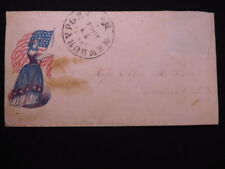 1861 Civil War envelope-Flag bearing Maiden "NEWBURYPORT MASS"-Deersfield, N.H."