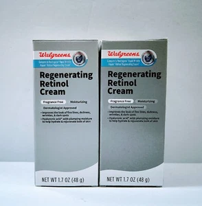 2pk WALGREENS REGENERATING RETINOL CREAM FRAGRANCE FREE MOISTURIZING 1.7 OZ EACH - Picture 1 of 2