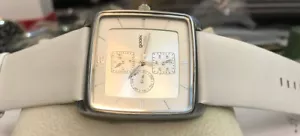 Multifunktion Herrenuhr Gooix 40mm Tag Datum 24-Stunden-Anzeige Lederband weiß - Bild 1 von 4