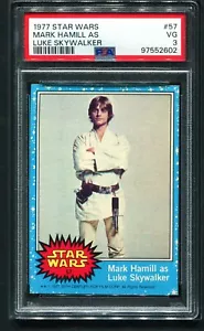 1977 Star Wars Blue 1st Series #57 MARK HAMILL AS LUKE SKYWALKER PSA 3 VG - Picture 1 of 3