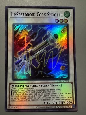 YUGIOH HI-SPEEDROID CORK SHOOTER ASIA ENGLISH EDITION CR06-AE032 SUPER RARE - Image 1 of 3