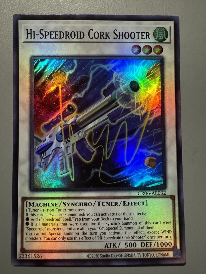YUGIOH HI-SPEEDROID CORK SHOOTER ASIA ENGLISH EDITION CR06-AE032 SUPER RARE - Image 1 of 3