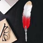 (Gradient Red) Signature Feather Pen Quill Dip Pen Decorative