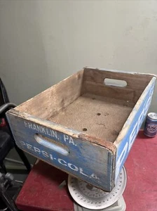 Antique Vintage Pepsi Cola Wood Crate Box FRANKLIN PA - Picture 1 of 7