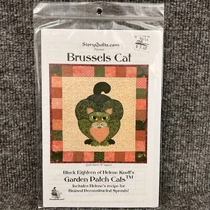 New Story Quilts Brussels Cat 18" Quilt Block 18 Helene Knoffs Garden Patch Cats - Picture 1 of 6