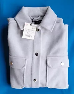 NEW Zara Off White Soft Button Down Overshirt Shacket Woman’s Jacket XS NWT - Picture 1 of 5
