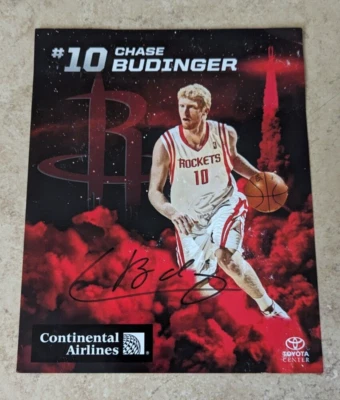 Chase Budinger firmado autografiado impresión 8x10 Houston Rockets Continental Airline Foto 1 de 3