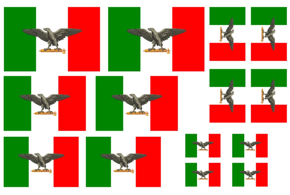 1:35 WW2 Italian flags on cotton canvas / cotton peel model/diorama set 1 - Image 1 of 1