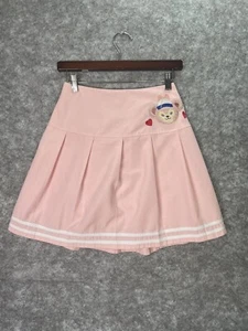 Disney Girls Pink Pleated Duffy The Bear Skirt Size Medium Stripe Lined - Picture 1 of 10