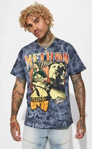 New Vintage Method Man Rap 90's Hip Hop Short Sleeve Tee Black Size Large - Picture 1 of 4