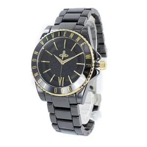 Vivienne Westwood ceramic watch VV048GDBK Men's Orb black x gold NEW from Japan - Picture 1 of 3