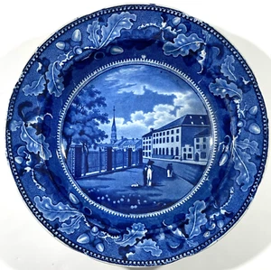 Historical Dark Blue Staffordshire Park Theatre New York Soup Bowl c.1825 - Picture 1 of 4