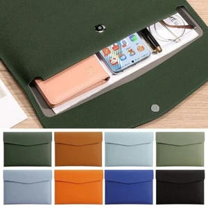 A4 Leather Document Pouch Leather Briefcase File Organizer Pouch for Women - Picture 1 of 20