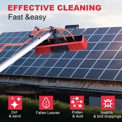  Solar Power Panel Reinigungsset Verlängerungsstange Fensterreinigung Bürste 6m - Bild 1 von 4