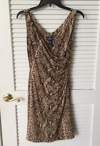  American Living Sleeveless Knit Faux Wrap Dress Animal Print Size 2 - Picture 1 of 2