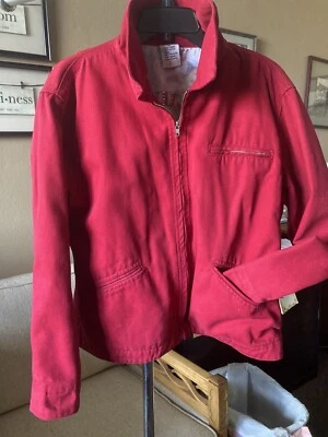 Chaqueta de mujer roja de lona etílica pedrería occidental, grande  Foto 1 de 4