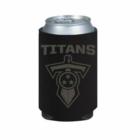 Tennessee Titans 2-Pack BLACK TONAL CAN Koozie Neoprene Holder Cooler Football Cover