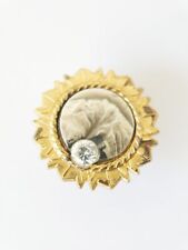 Trachtenschmuck Brosche Vintage Berg Motiv mit Bergkristall Silber vergoldet