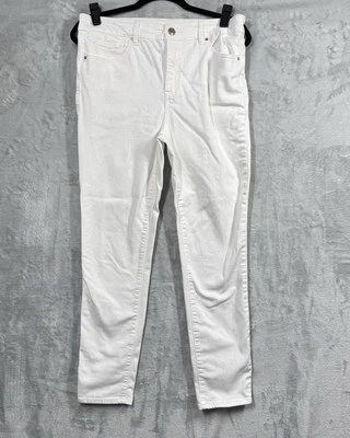Pantalones de mezclilla Chico’s para mujer MEDIANOS 8/10 blancos platino elásticos cómodos rectos Foto 1 de 4
