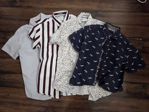 Denim and Flower Lot Of 4 Short Sleeve Button Up Shirts Size Medium Multicolor - Picture 1 of 21