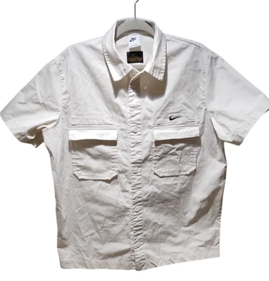 Camisa Nike Tejida Militar Manga Corta Con Botones Hombres Talla M Blanca DX3340-030 Foto 1 de 4