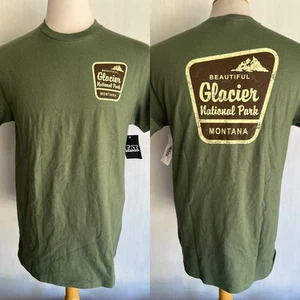 BELLISSIMO GLACIER NATIONAL PARK MONTANA T-shirt ufficiale nuova con etichetta Park Sign taglia media - Foto 1 di 6