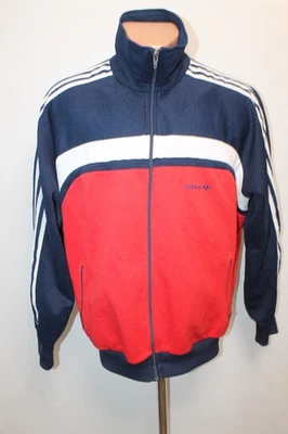 Vintage Adidas Jacke Pullover Top Track Selten Retro Gr. L 70er 80er Blau Rot Erwachsene - Bild 1 von 4