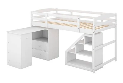 Loft Bed Set 3-Piece, Low Twin Loft Bed - Image 1 of 4