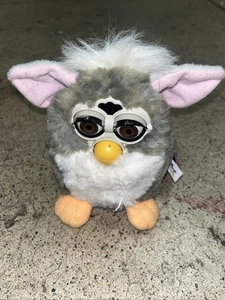 Vintage 1998 Furby Gray & White Brown Eyes With Tags Not Working  - Picture 1 of 9