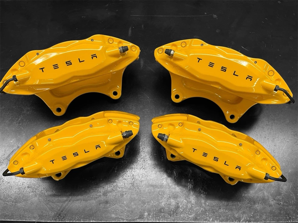 2012–2016 Tesla Model S Brembo Brake Caliper Set Yellow Powder Coated Perfomance - Image 1 of 4