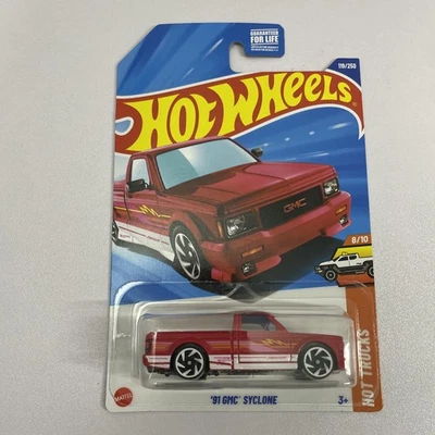 Novo Hot Wheels 2025 P Case Hot Trucks 8/10 91 GMC vermelho ciclone (119/250) - Imagem 1 de 2