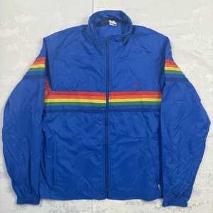 Ocean Pacific Jacket Large Vintage 80s windbreaker blue Rainbow OP Surf M / L - Picture 1 of 9