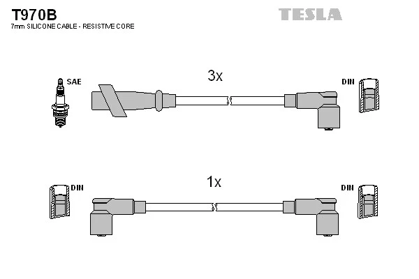 TESLA Juego De Cables De Encendido Para Suzuki Swift II Hatchback 1.0i 1.0 - Imagen 1 de 1