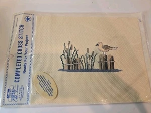 Vintage Old Towne Completed Cross Stitch Wetlands Seagull 8x10 Crafted USA made - Picture 1 of 4