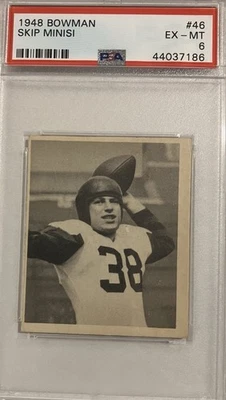1948 Bowman #46 Skip Minisi PSA 6 NY Giants POP 29 Only 56 Graded Higher - Image 1 of 2