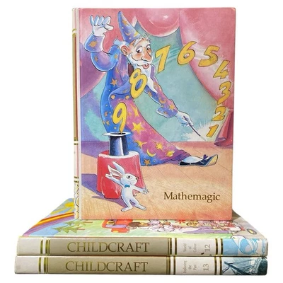 Childcraft Books Lot Vol 10 12 13 Mathemagic World of Colour Exploring the Past - Image 1 of 4